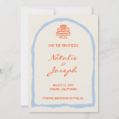 Handgeschriebene, Gezeichnet Retro Whimsical Weddi Save The Date (Rückseite)