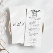 Handgeschriebene Gezeichnet Scribble Quirky Einzig Menükarte