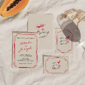 Handgeschriebene, Gezeichnet Whimsical Retro Fun W Einladung