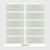 Handgeschriebene Green Wedding Guest Address Label (Blatt)