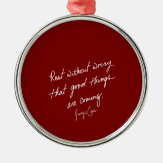Handgeschriebene gute Dinge Red Inspirational Ornament Aus Metall