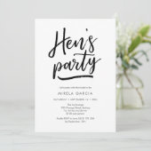 Handgeschriebene Hens Party Einladung (Stehend Vorderseite)