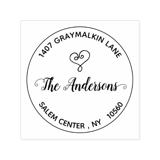 Handgeschriebene Herz-Rücksendeadresse Permastempel (Design)