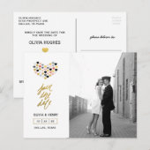 Handgeschriebene Herzen | Save the Date Postkarte (Vorne/Hinten)