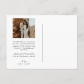 Handgeschriebene Hochzeit 2-Foto Vielen Dank Postk Postkarte (Rückseite)