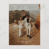 Handgeschriebene Hochzeit 2-Foto Vielen Dank Postkarte (Vorderseite)