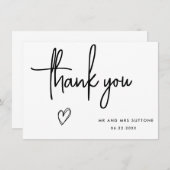 Handgeschriebene Hochzeit danke Karte, einfaches D (Vorne/Hinten)