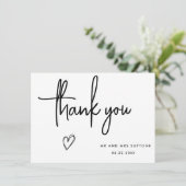 Handgeschriebene Hochzeit danke Karte, einfaches D (Stehend Vorderseite)