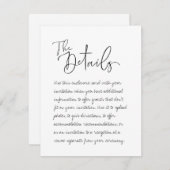 Handgeschriebene Hochzeit der Detailverpackungskar Begleitkarte (Vorne/Hinten)