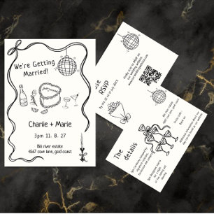 handgeschriebene Hochzeit Einladung