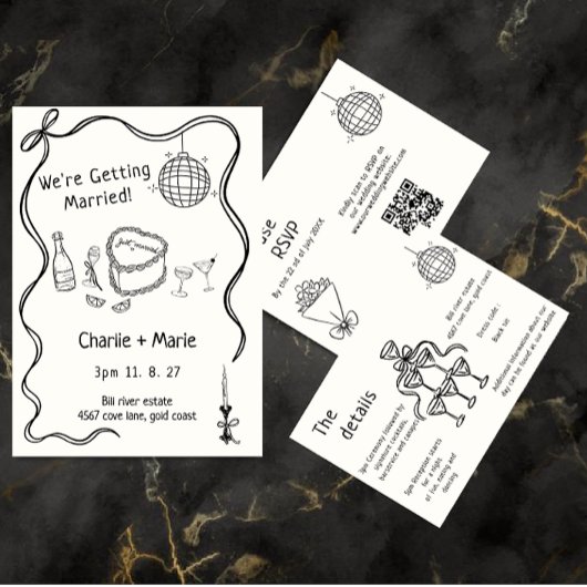 handgeschriebene Hochzeit Einladung