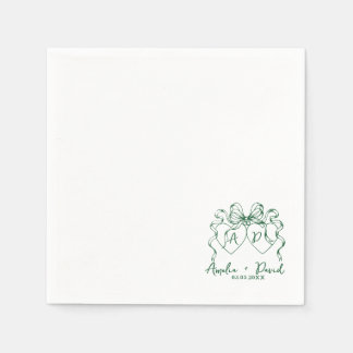 Handgeschriebene Hochzeit Herz Liebe, Personalisie Serviette