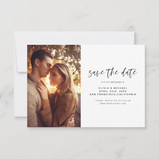 Handgeschriebene Hochzeit Speichern Sie das Date-F Save The Date (Rückseite)