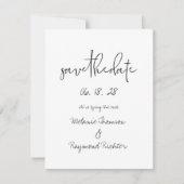 Handgeschriebene Hochzeit speichert die Datumskart Save The Date (Vorderseite)