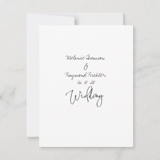 Handgeschriebene Hochzeit speichert die Datumskart Save The Date (Rückseite)