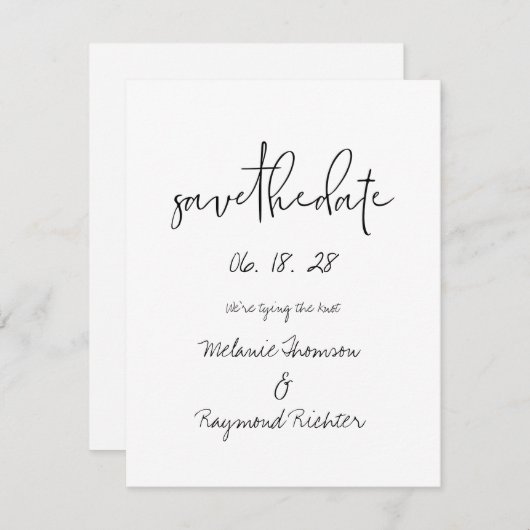 Handgeschriebene Hochzeit speichert die Datumskart Save The Date (Vorne/Hinten)