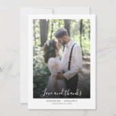 Handgeschriebene Hochzeit von Foto Script Dankeskarte (Vorderseite)