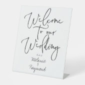 Handgeschriebene Hochzeit Willkommen bei unserer H Sockelschild (Vorderseite)