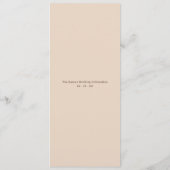 Handgeschriebene Hochzeitsempfangsmenü Menükarte (Rückseite)