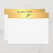 Handgeschriebene Imitat mit Mit Monogramm Namen - Mitteilungskarte (Vorne/Hinten)