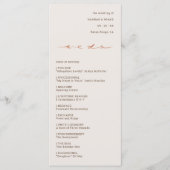 Handgeschriebene Kalligrafie Hochzeit Programm (Vorderseite)
