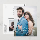 Handgeschriebene Kalligrafie-Hochzeit - vielen Dan Postkarte (Vorne/Hinten)