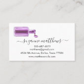 Handgeschriebene Kalligraphie Elegant Nail Polnisc Visitenkarte (Rückseite)