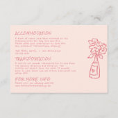 Handgeschriebene korallenfarbene Blumendetails Begleitkarte (Vorderseite)