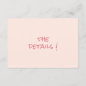 Handgeschriebene korallenfarbene Blumendetails Begleitkarte (Rückseite)