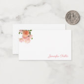 Handgeschriebene kreative Aquarellfarben-Rose Past Mitteilungskarte (Vorderseite/Rückseite Beispiel)