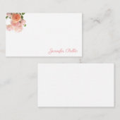 Handgeschriebene kreative Aquarellfarben-Rose Past Mitteilungskarte (Vorne/Hinten)