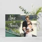 Handgeschriebene künstlerische Hochzeit 2 Foto Vie Karte (Stehend Vorderseite)