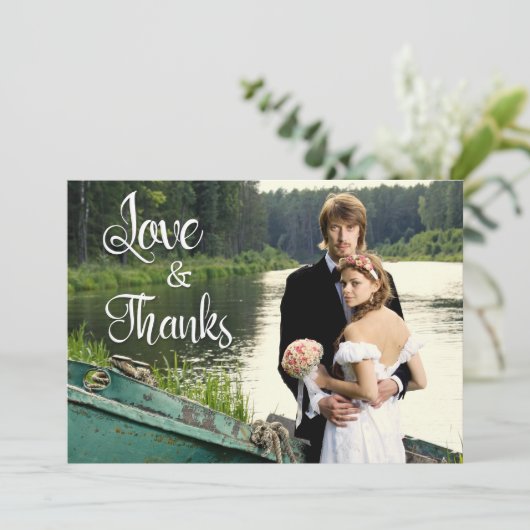 Handgeschriebene künstlerische Hochzeit 2 Foto Vie Karte (Stehend Vorderseite)