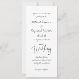 Handgeschriebene Kursive 2 Unsere Hochzeit 4 x 9 Z Einladung