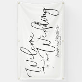 Handgeschriebene Kursivschrift Willkommen bei unse Banner (Vertikal)