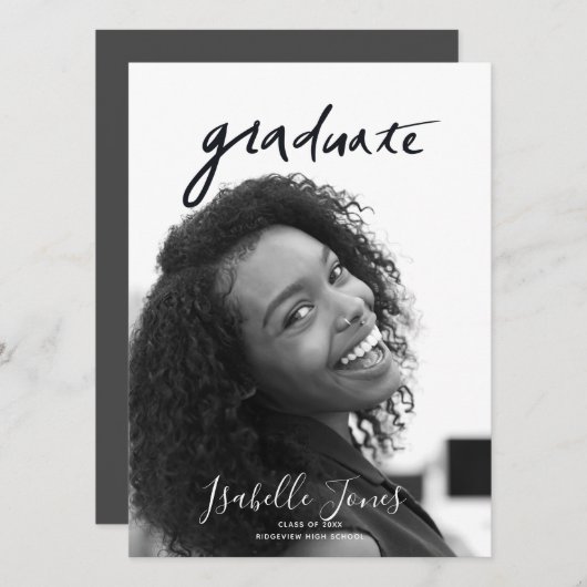 Handgeschriebene Letterings Minimalistischer Foto  (Vorne/Hinten)