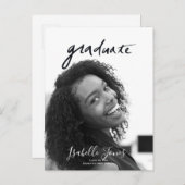 Handgeschriebene Letterings Minimalistischer Foto Ankündigungspostkarte (Vorne/Hinten)