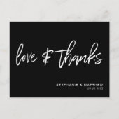 Handgeschriebene Liebe dank moderner Black Postcar Postkarte (Vorderseite)