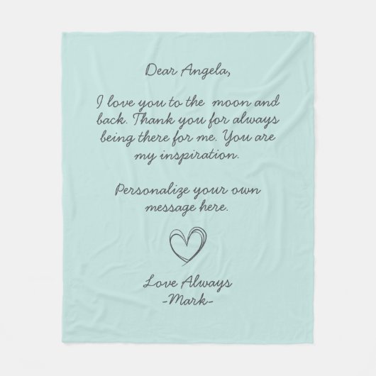 Handgeschriebene Liebe Fleecedecke (Vorderseite)