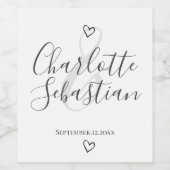 Handgeschriebene Liebe Herz Personalisiert Weinetikett (Einzelnes Label)