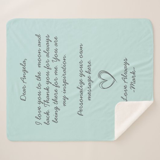 Handgeschriebene Liebe oder Nachricht von Aqua Sherpadecke (Vorderseite (Horizontal))