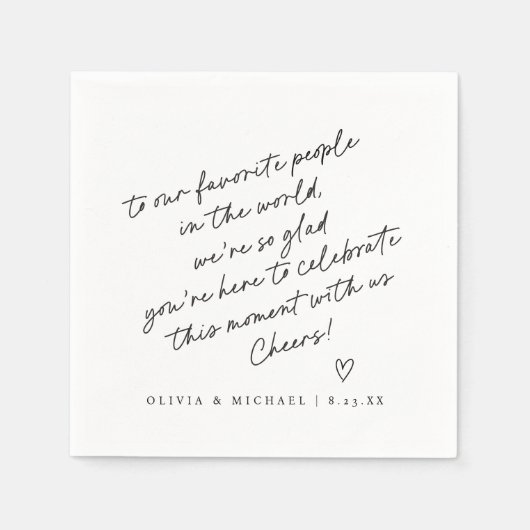 Handgeschriebene Liebe Serviette (Vorderseite)