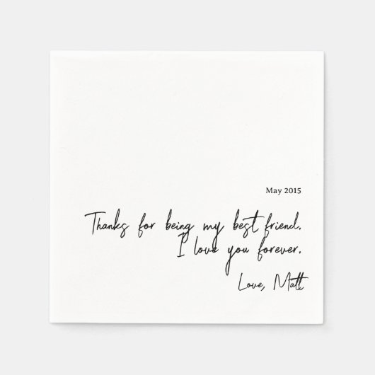 Handgeschriebene Liebe | TOUCH Serviette (Vorderseite)