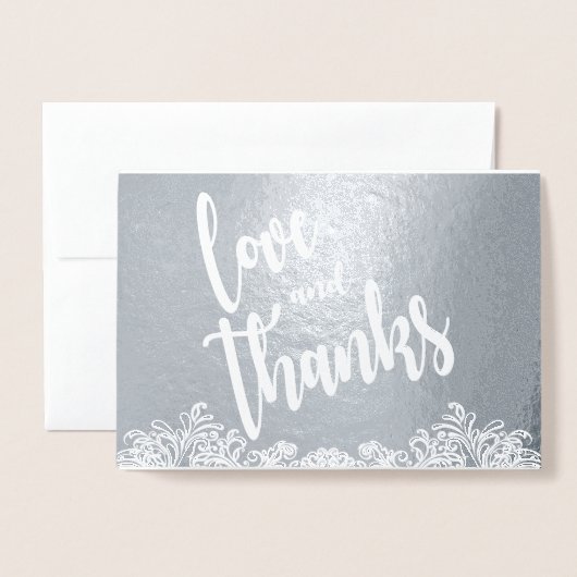 Handgeschriebene Liebe und Dankskriptüberlagerungs Folienkarte (Vorderseite mit Umschlag)