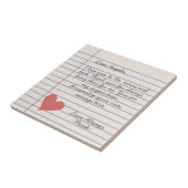 Handgeschriebene Lieben oder Mitteilungen für Note Fliese (Seite)