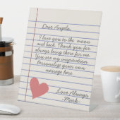 Handgeschriebene Lieben oder Mitteilungen für Note Sockelschild (In Situ)