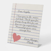 Handgeschriebene Lieben oder Mitteilungen für Note Sockelschild (Vorderseite)