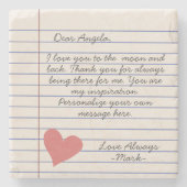 Handgeschriebene Lieben oder Mitteilungen für Note Steinuntersetzer (Vorderseite)