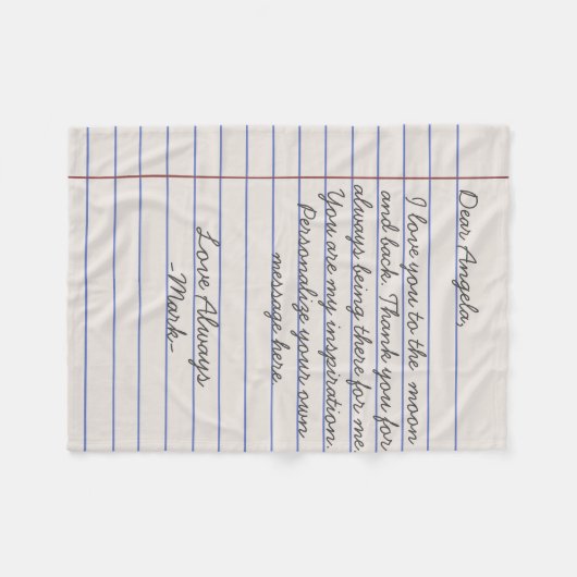 Handgeschriebene Lieben oder Nachrichten für Noteb Fleecedecke (Vorderseite (Horizontal))