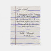 Handgeschriebene Lieben oder Nachrichten für Noteb Fleecedecke (Vorderseite)